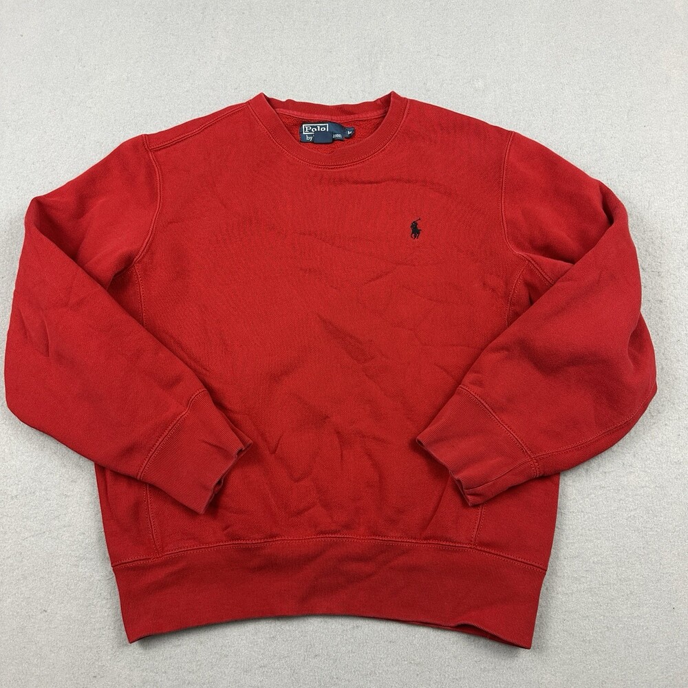 Polo Ralph Lauren Sweater Men Medium Red Crewneck Pullover Sweatshirt Pony M